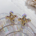 Shangjie OEM Aretes Fashion en gros Bling Bling Boucles d&#39;oreilles Boucles d&#39;oreilles en cristal jaune violet